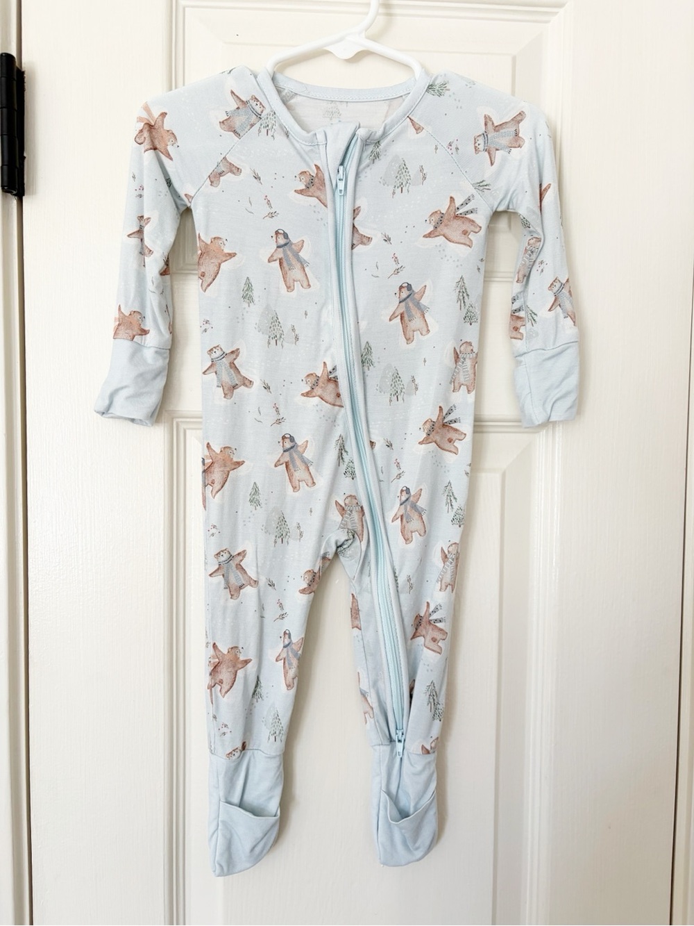 3-6m • Little One Shop Baby Blue Bear Print Convertible Bamboo Sleeper